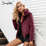 Velvet cotton padded basic jacket