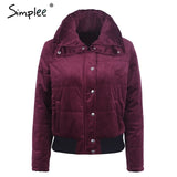 Velvet cotton padded basic jacket