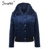 Velvet cotton padded basic jacket