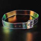 PVC wide decorated women belt transparent design