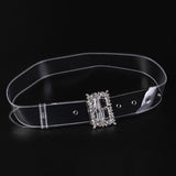 PVC wide decorated women belt transparent design