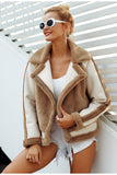 Autumn winter warm soft zipper fur jacket